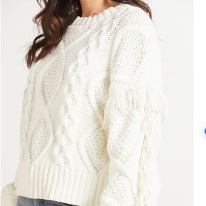 Line & Dot Cream Cable Knit Sweater